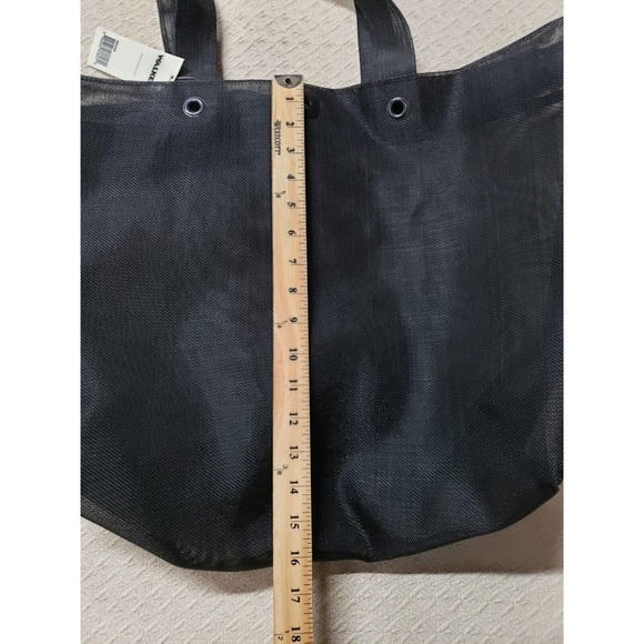 Walker Bag Womens Black Canvas Quilted Base Top Handle Strap Zipper Tote - Picture 3 of 4